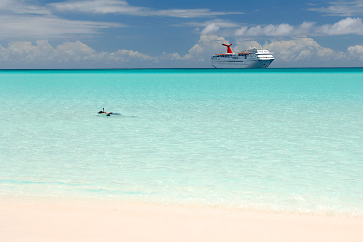 The waters are perfect for clear view snorkeling for many feet. 